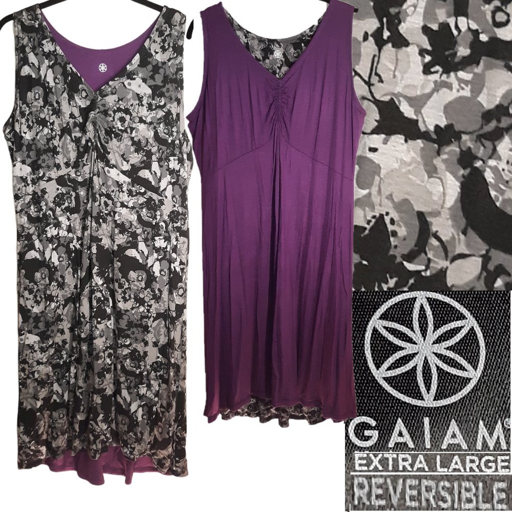 Serendipity dress, Reversible, floral || purple